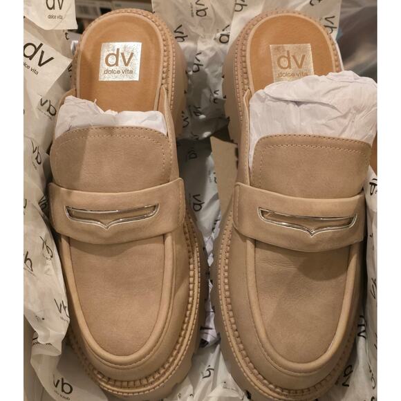 Dolce Vita Liptun Loafers in Neutral Beige Stone EUC Size 9 - Picture 7 of 8